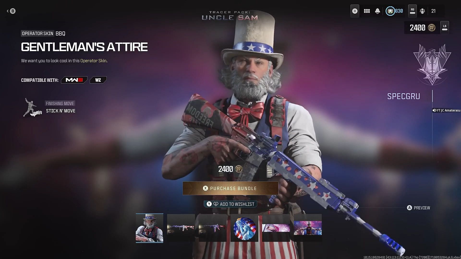 Gentleman's Attire Operator skin in MW3 and Warzone (Image via Activision)